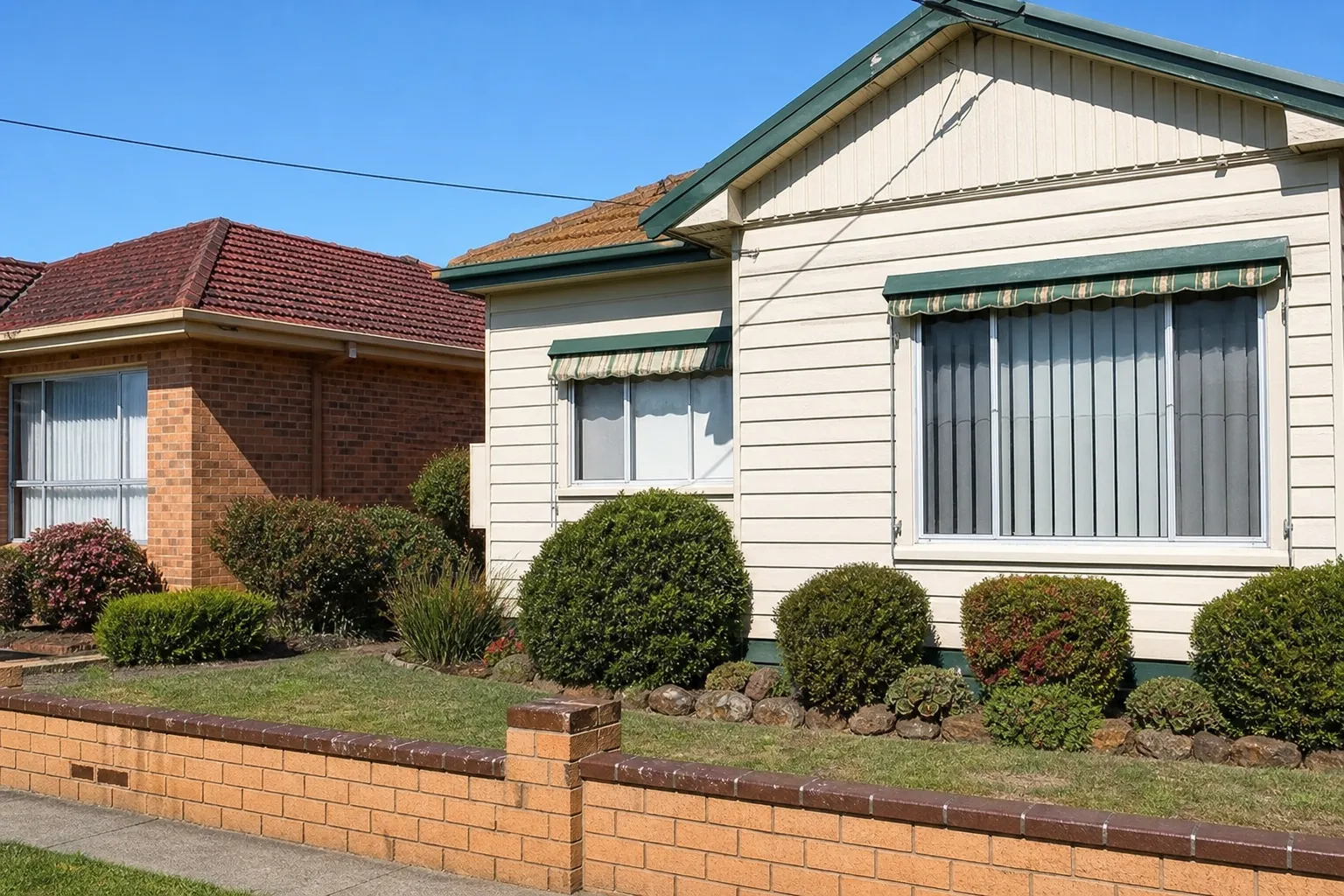 Period homes on a street in Corio, Geelong