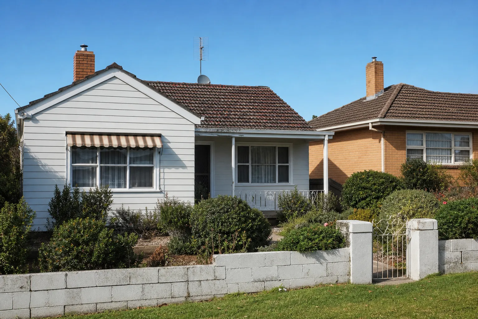 Period homes on a street in Grovedale, Geelong