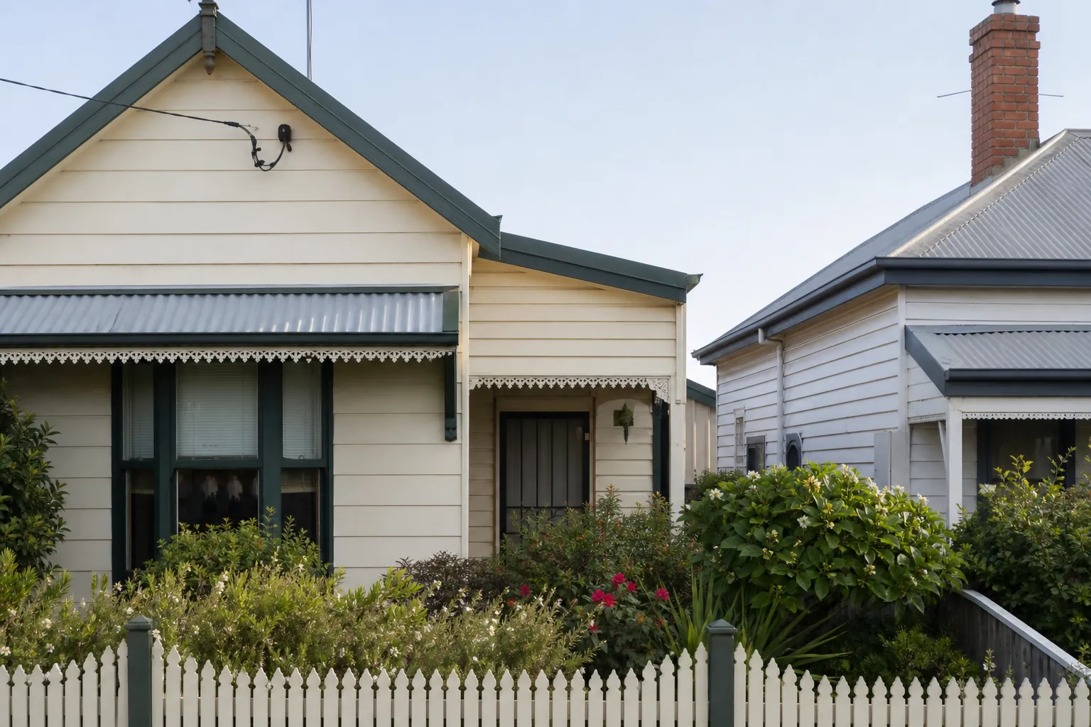 Period homes on a street in Lara, Geelong