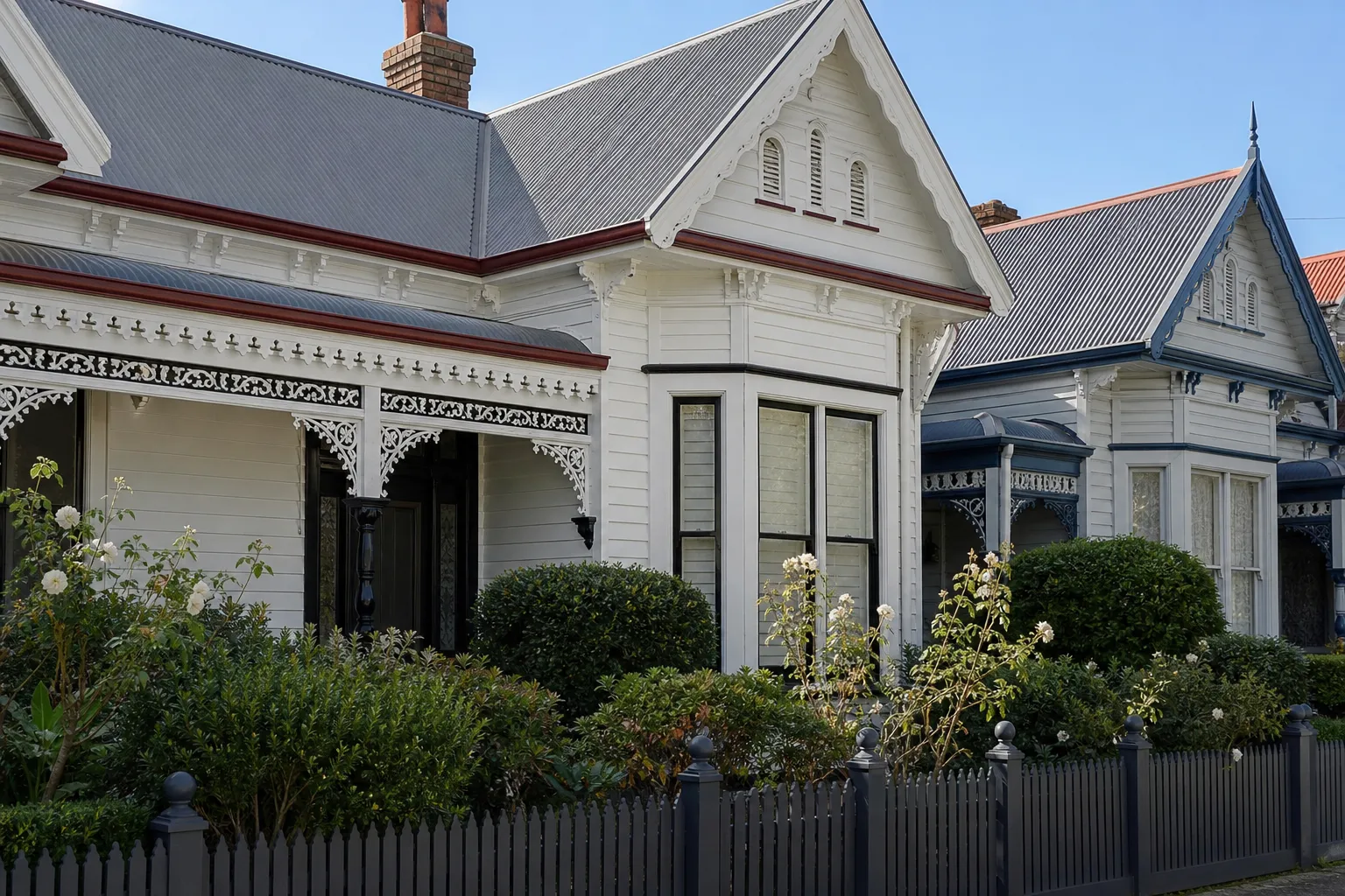 Period homes on a street in Newtown, Geelong