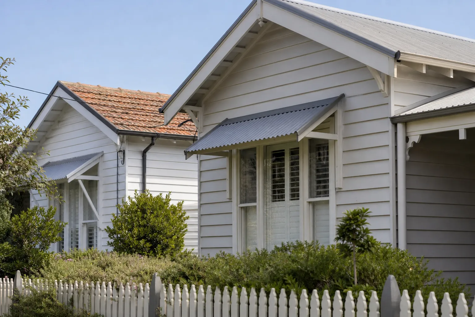 Period homes on a street in Ocean Grove, Geelong
