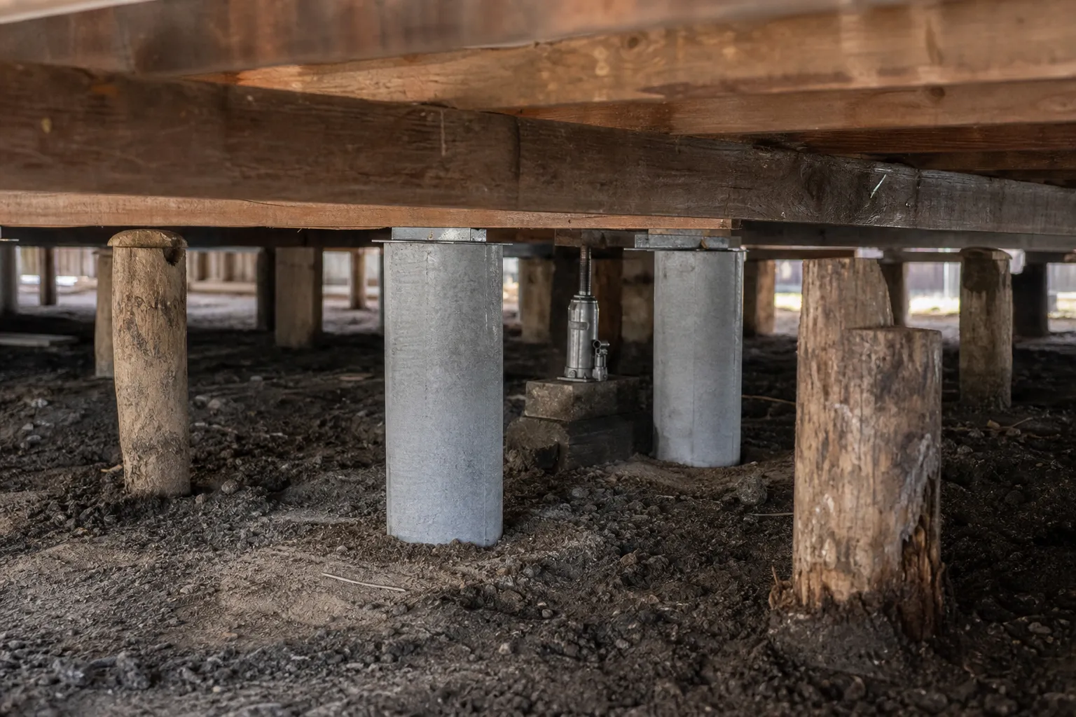 Partial Restumping work under a raised Geelong home