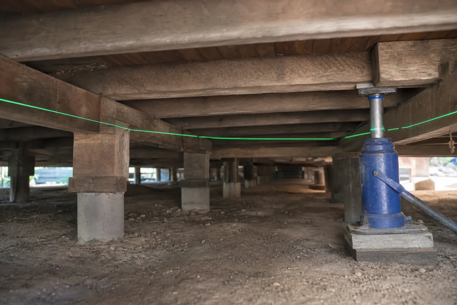 Sagging Floor Repair work under a raised Geelong home
